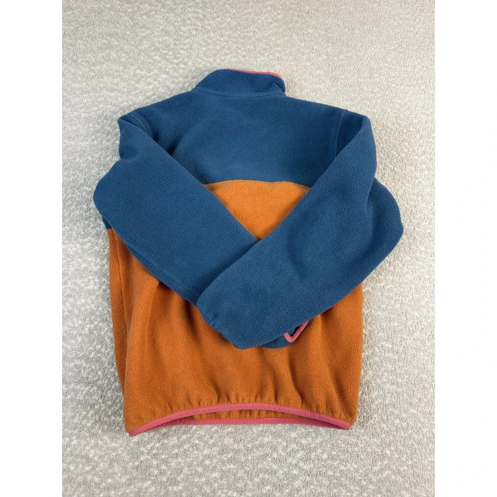 Patagonia Synchilla Pullover Youth 12 Blue‎ Orange Fleece Snap-T Sweatshirt